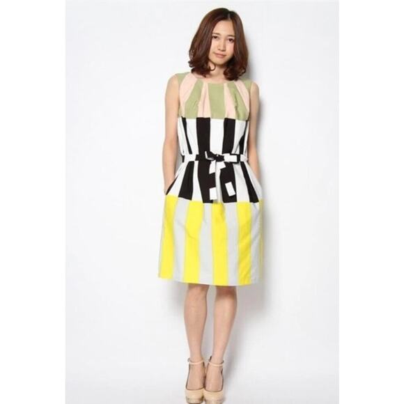 Marimekko Dresses & Skirts - Marimekko MARS Kiertorata Sleeveless Dress Striped wit Pockets Size XS